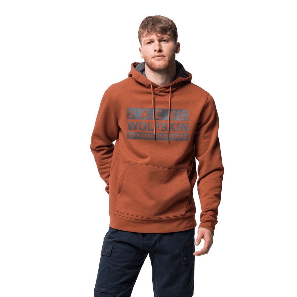 Jack Wolfskin BRAND HOODY φούτερ ανδρικα χαλκός | GR4318474